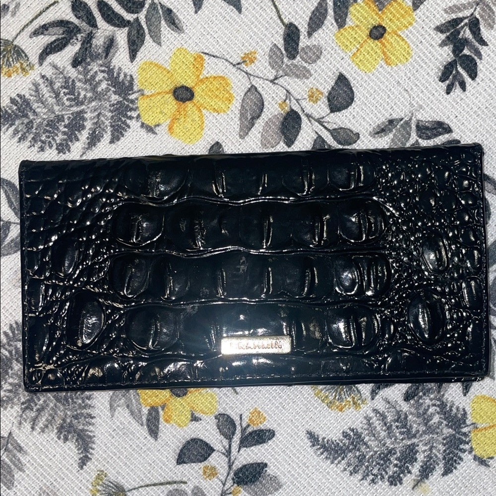Black Crocodile Embossed Women's Checkbook Cover by Brahmin